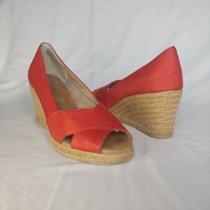 G.H. Bass & Co. Kailey Red Open Toe Espadrilles